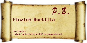 Pinzich Bertilla névjegykártya